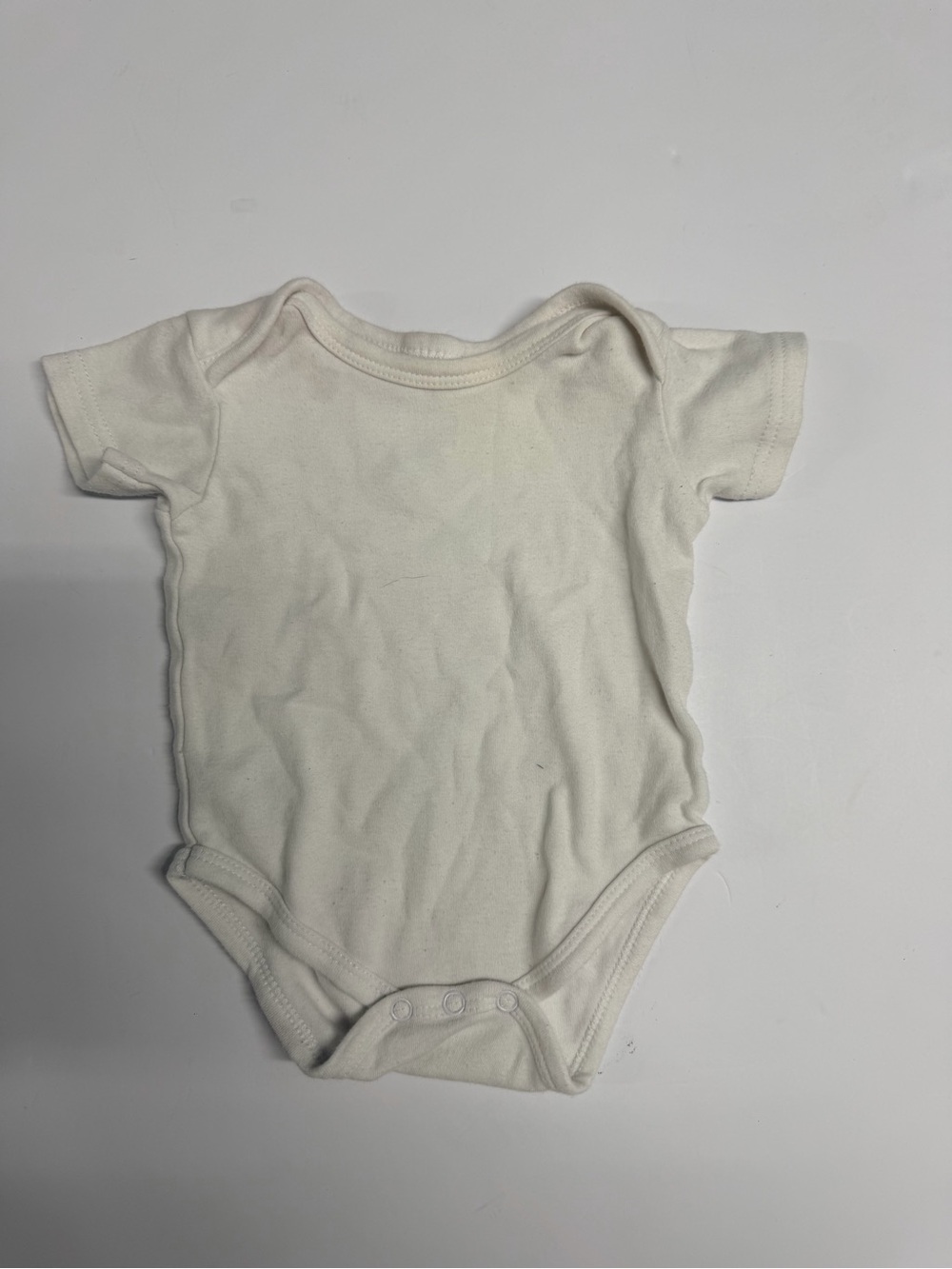 Soft Cream Infant One-Piece Bodysuit with Snap Closures
